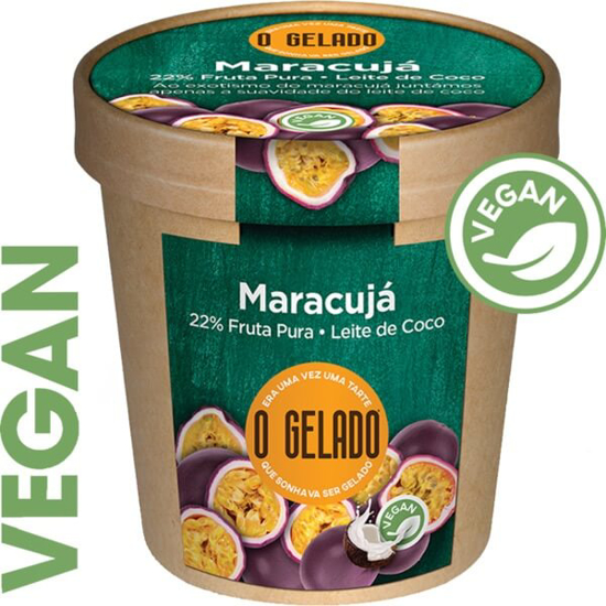 Imagem de Gelado de Maracujá 22% com Leite de Coco Vegan O GELADO emb.480ml