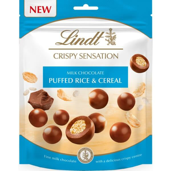 Imagem de Bombons de Chocolate de Leite com Arroz Tufado e Cereais LINDT SENSATION CRISPY emb.150g