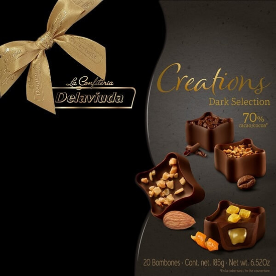 Imagem de Bombons de Chocolate 70% Preto Creations DELAVIUDA emb.185g