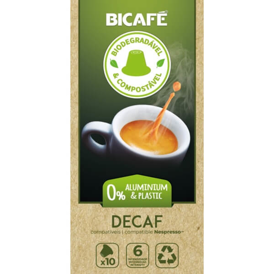 Imagem de Café Descafeinado Intensidade 6 para Nespresso BICAFÉ BIODEGRADÁVEL emb.10 cápsulas