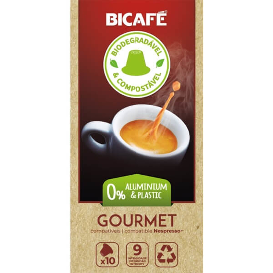 Imagem de Café Gourmet Intensidade 9 para Nespresso BICAFÉ BIODEGRADÁVEL emb.10 cápsulas