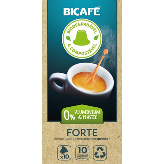 Imagem de Café Forte Intensidade 10 para Nespresso BICAFÉ BIODEGRADÁVEL emb.10 capsulas