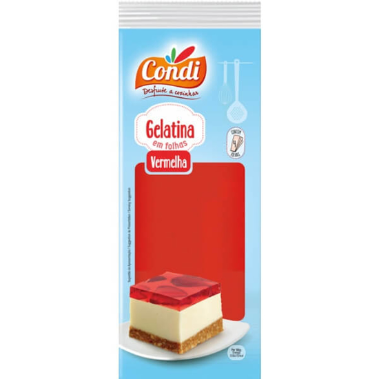 Imagem de Folhas de Gelatina Vermelha CONDI emb.7g