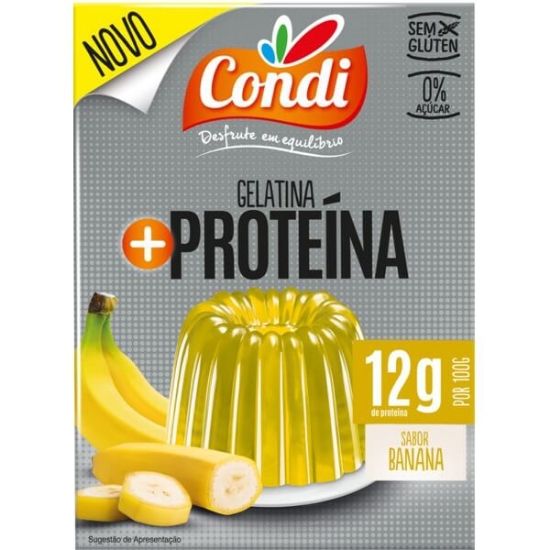 Imagem de Gelatina + Proteína sabor Banana Zero Açúcar sem Glúten CONDI emb.80g