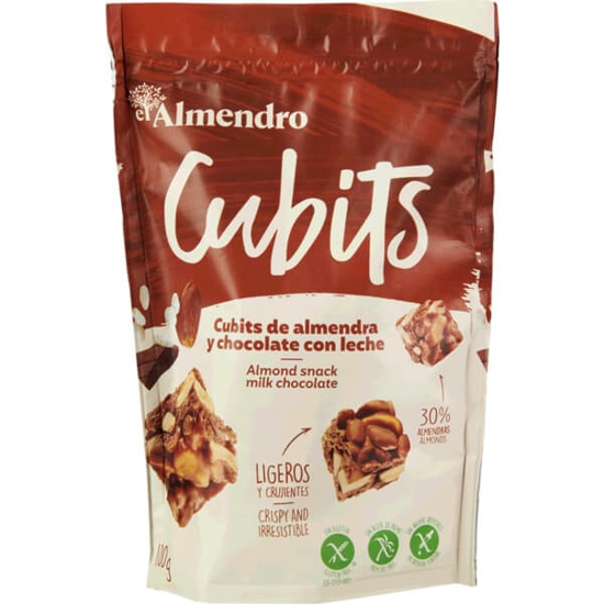 Imagem de Cubits de Amêndoa e Chocolate de Leite sem Glúten EL ALMENDRO emb.100g