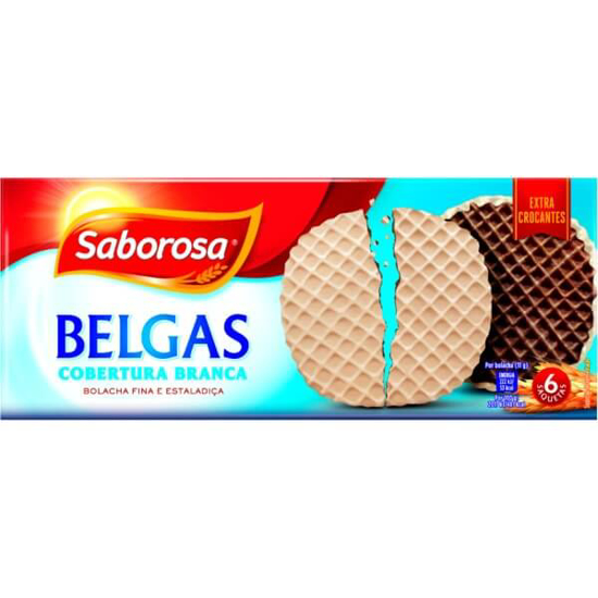 Imagem de Bolachas Belgas Cobertas com Chocolate Branco SABOROSA emb.198gr (6 un)