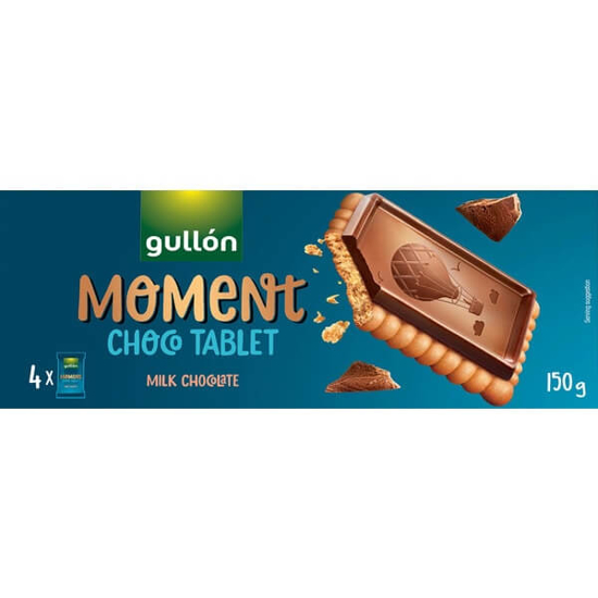 Imagem de Bolachas Moment Choco Tablet Cobertas com Chocolate de Leite GULLÓN Pack 4 emb.150g