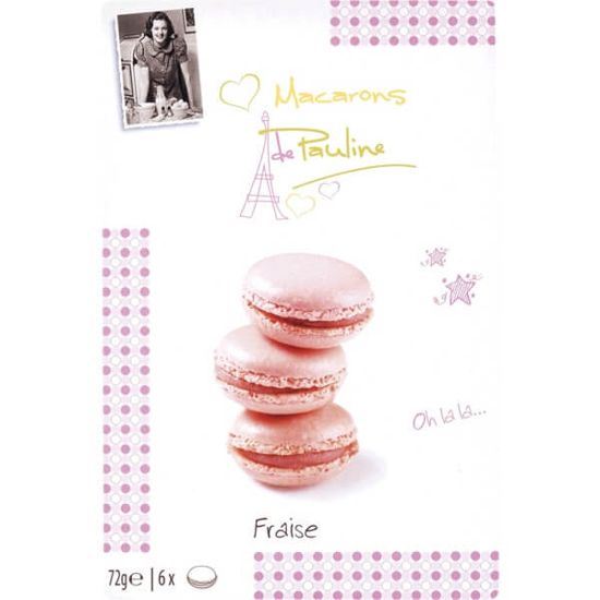 Imagem de Macarons Recheados com Morango DE PAULINE Pack 6 emb.72g