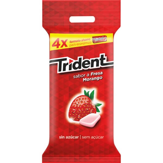 Imagem de Pastilhas de Morango TRIDENT FRUIT Pack 4 emb.14,5g