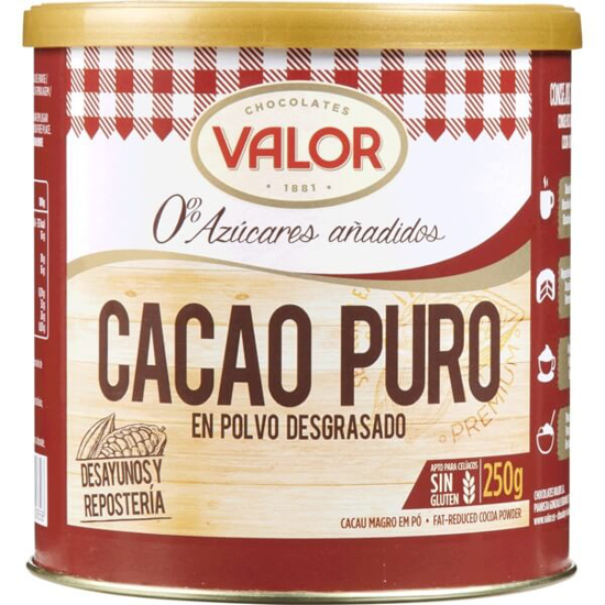 Imagem de Cacau Puro em Pó sem Glúten e 0% Açúcar Adicionado VALOR emb.250g