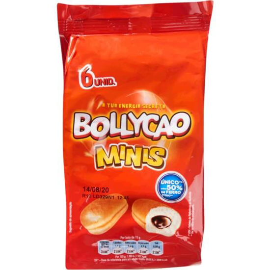 Imagem de Mini Bolos Recheados com Chocolate 6 Unidades BOLLYCAO emb.90g