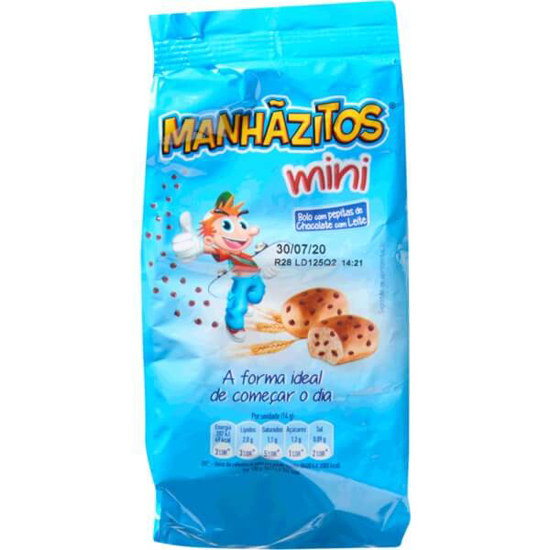 Imagem de Mini Bolos com Pepitas de Chocolate com Leite MANHÃZITOS emb.84g