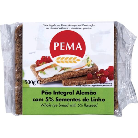 Imagem de Pão Integral Alemão de Centeio com Sementes de Linho PEMA emb.500g