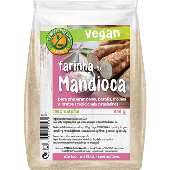 Imagem de Farinha de Mandioca CEM PORCENTO emb.500g