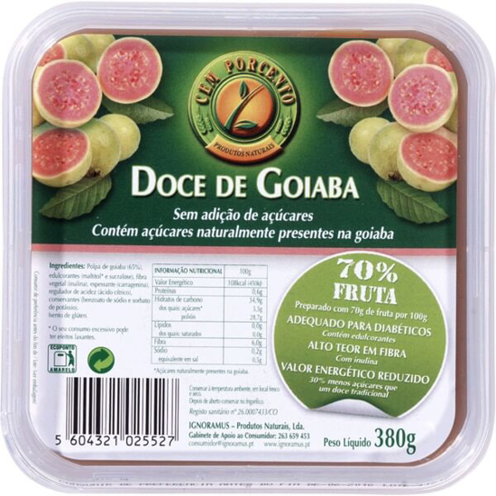 Imagem de Doce de Goiaba sem Açúcar CEM PORCENTO emb.380g