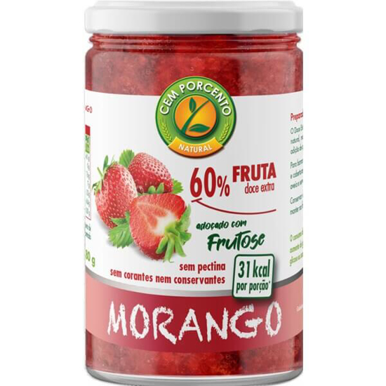 Imagem de Doce Extra Light de Morango CEM PORCENTO frasco 280g