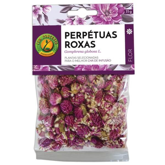 Imagem de Chá para Infusão Perpétuas Roxas CEM PORCENTO emb.35g