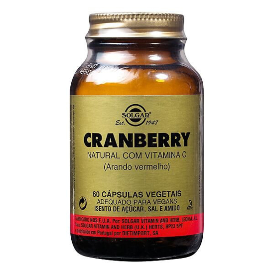 Imagem de Cranberry Natural com Vitamina C SOLGAR frasco 60 cápsulas