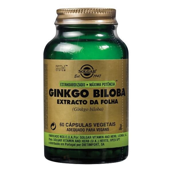 Imagem de Extrato de Ginkgo Biloba SOLGAR frasco 60 cápsulas