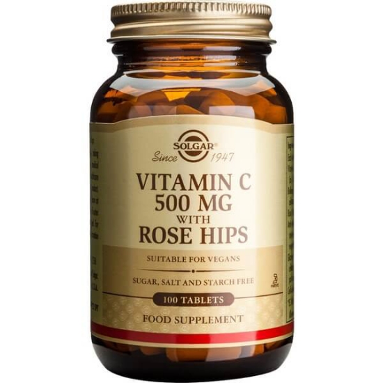 Imagem de Vitamina C 500 mg Roseira Brava SOLGAR frasco 100 comprimidos