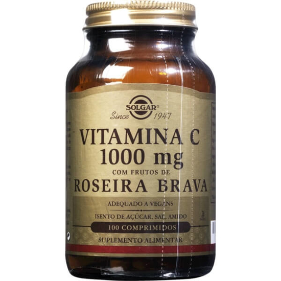 Imagem de Vitamina C 1000 mg Roseira Brava SOLGAR frasco 100 comprimidos