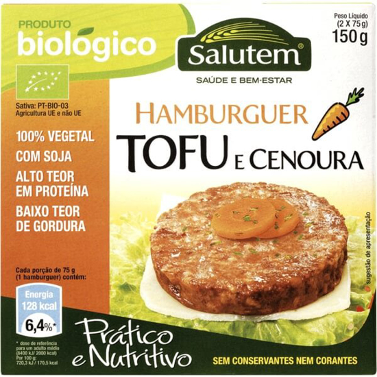 Imagem de Hambúrguer de Tofu e Cenoura biológico SALUTEM emb.150g