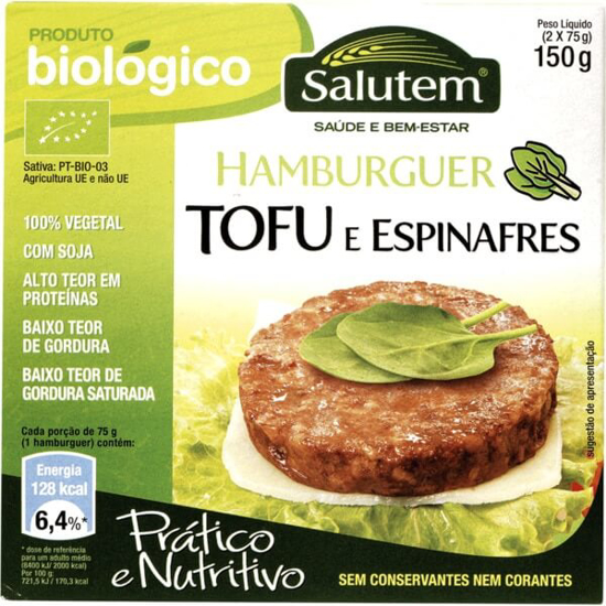 Imagem de Hambúrguer de Tofu e Espinafres biológico SALUTEM emb.150g