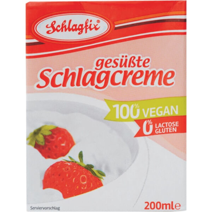 Mostrar detalhes para Nata Culinária Açucarada sem Lactose e sem Glúten SCHLAGFIX emb.200ml Imagem de Nata Culinária Açucarada sem Lactose e sem Glúten SCHLAGFIX emb.200ml