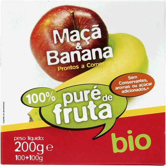 Fruta para Bebé Maçã e Pera sem Glúten Pack 4 embalagem 100 g