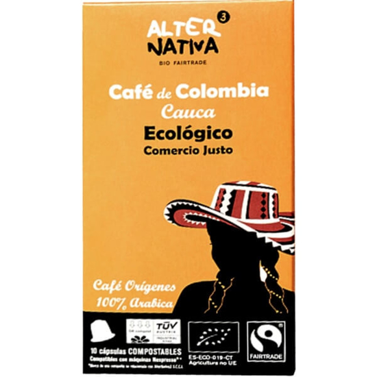 Imagem de Café Colômbia para Nespresso Biológico ALTERNATIVA 3 emb.10 cápsulas