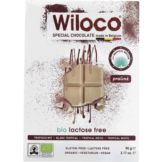 Imagem de Chocolate Branco Praliné Vegan sem Glúten, sem Lactose Biológico WILOCO emb.90g