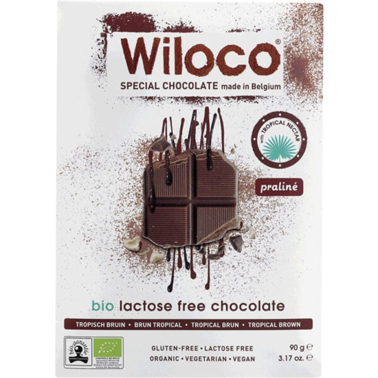 Imagem de Chocolate Castanho Praliné Vegan sem Glúten, sem Lactose Biológico WILOCO emb.90g