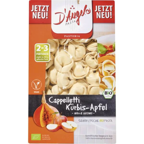 Imagem de Cappelletti de Abóbora e Maçã Vegan Biológico D´ANGELO emb.250g