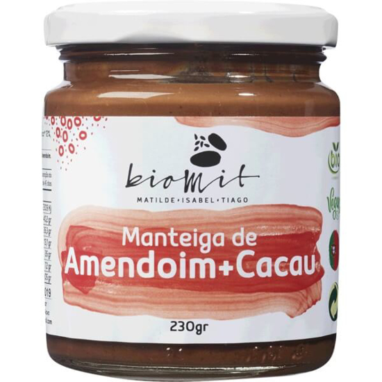 Imagem de Manteiga de Amendoim e Cacau Biológica BIOMIT frasco 230g