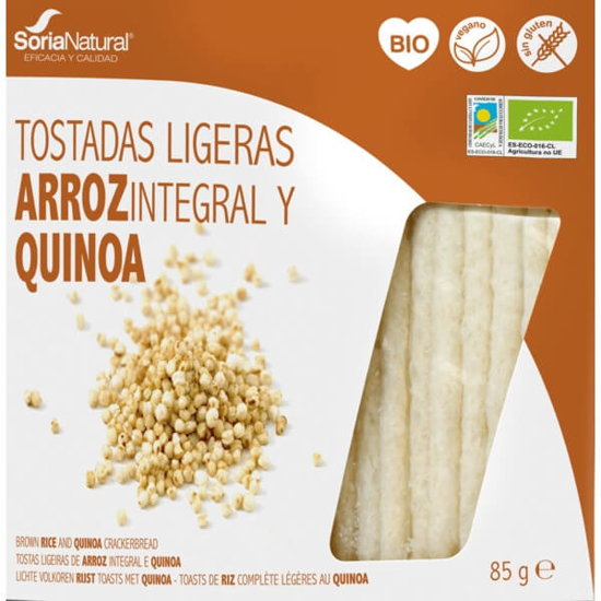 Imagem de Tostas de Arroz e Quinoa Integral sem Glúten Biológica SORIA NATURAL emb.100g