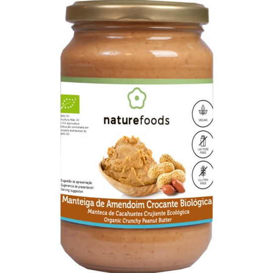 Imagem de Manteiga de Amendoim Crocante sem Glúten Biológica NATUREFOODS emb.350g