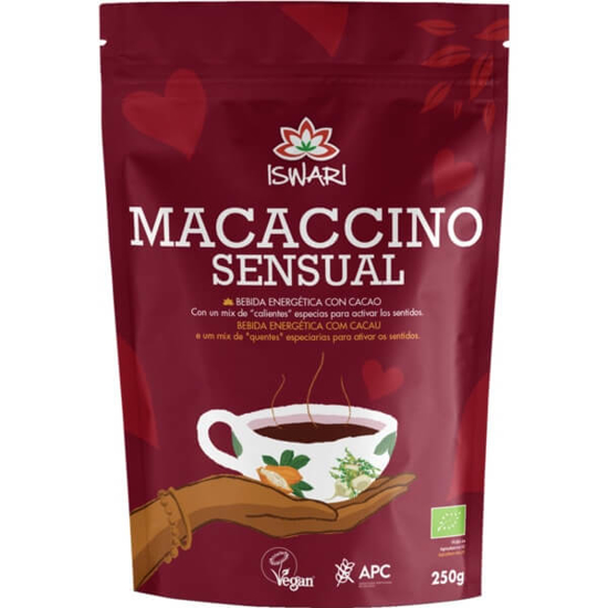 Imagem de Macaccino Sensual em Pó para Bebida com Cacau Biológico ISWARI emb.250g