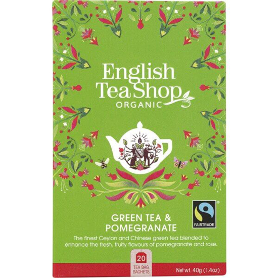 Imagem de Chá Verde, Romã e Rosas Biológico ENGLISH TEA SHOP emb.40g