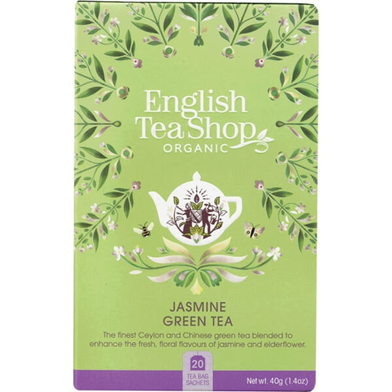 Imagem de Chá Verde, Jasmim e Flor de Sabugueiro Biológico ENGLISH TEA SHOP emb.40g