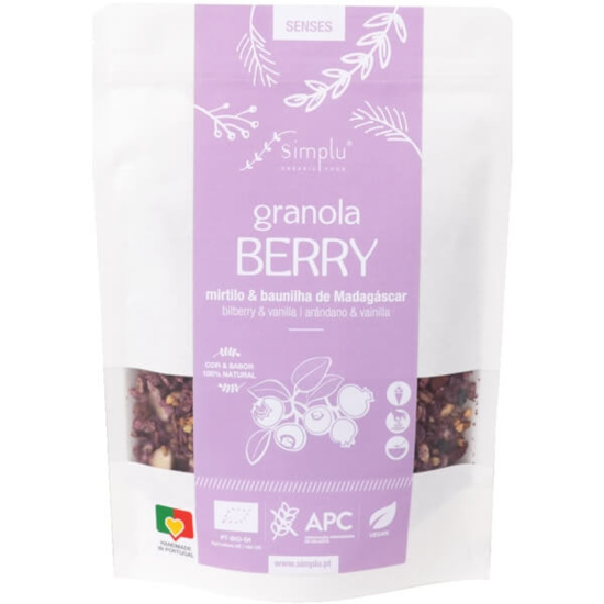 Imagem de Granola Berry com Mirtilo e Baunilha de Madagáscar Vegan sem Glúten Biológica SIMPLU emb.300g