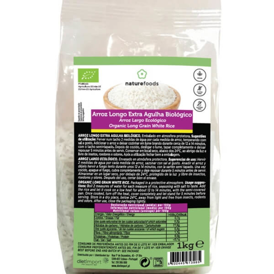 Imagem de Arroz Longo Extra Agulha Biológico sem Glúten Bilógico NATUREFOODS emb.1kg