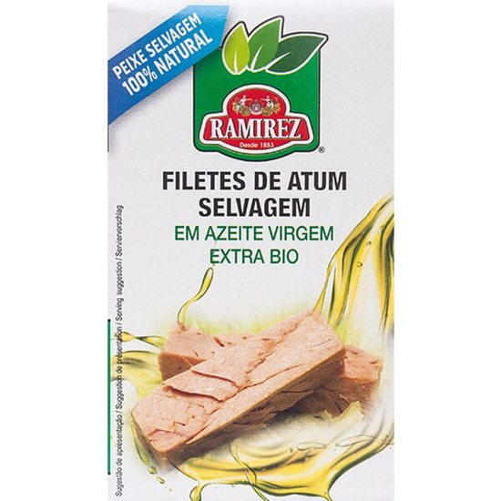 Imagem de Filetes de Atum Selvagem em Azeite Virgem Extra Biológico RAMIREZ emb.120g