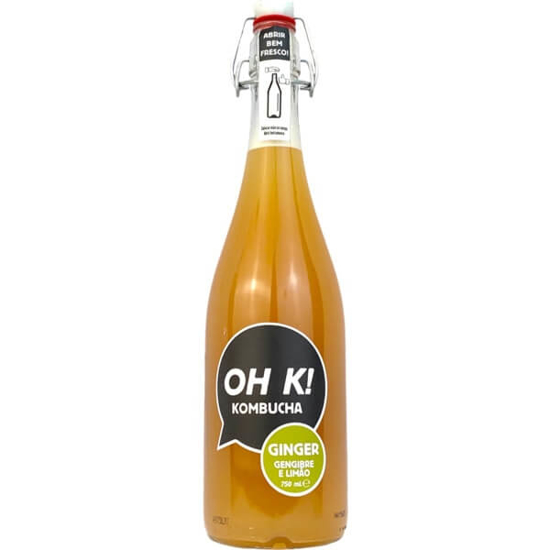 Imagem de Kombucha de Gengibre e Limão Biológica OH K! garrafa 750ml