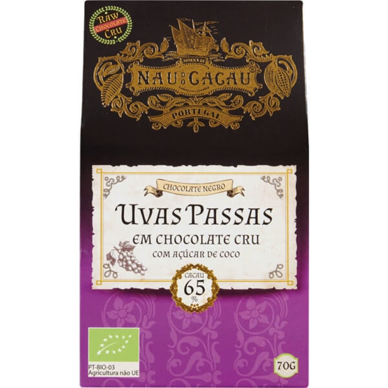 Imagem de Chocolate Cru Uvas e Passas NAU DO CACAU emb.70g