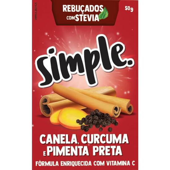 Imagem de Rebuçados com Stevia de Canela, Curcuma e Pimenta Preta SIMPLE emb.50g