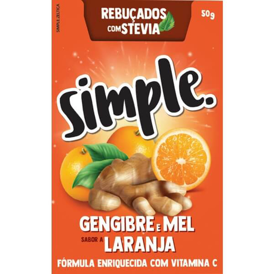 Imagem de Rebuçados com Stevia de Gengibre e Mel com Sabor a Laranja SIMPLE emb.50g