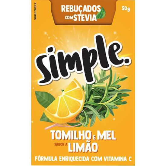 Imagem de Rebuçados com Stevia de Tomilho e Mel com Sabor a Limão SIMPLE emb.50g