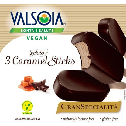 Mostrar detalhes para Mini Gelados de Chocolate, Caju e Caramelo Vegan VALSOIA Pack 4 emb.252g Imagem de Mini Gelados de Chocolate, Caju e Caramelo Vegan VALSOIA Pack 4 emb.252g