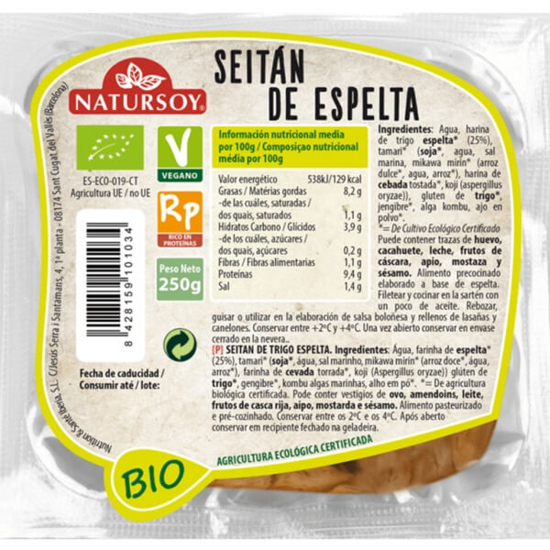 Imagem de Seitan de Espelta Biológico NATURSOY emb.250g