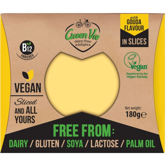 Imagem de Fatias com Sabor Gouda Vegan sem Lactose e sem Glúten GREEN VIE emb.180g